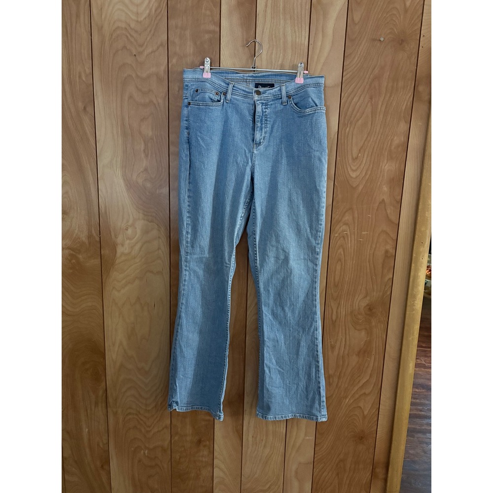 Denim & Co Womens Light Wash Bootcut Jeans Size 10 Blue Cotton Blend